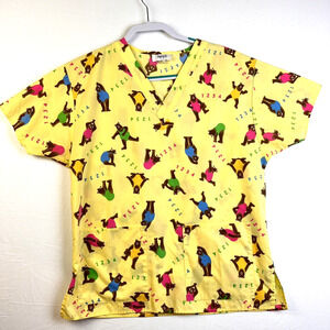 Jaylyn Scrubs Women's Medium Bear Pediatrics Children Medical Yellow Uniform
